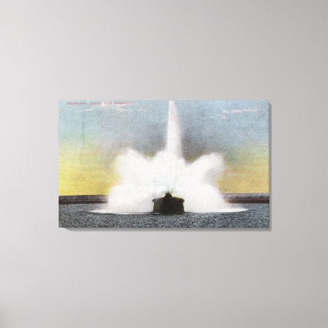 Lienzo Vista de la fuente del embalse de Cobbs Hill (Anverso)