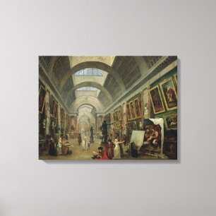 Lienzo Vista de la galería magnífica del Louvre, 1796