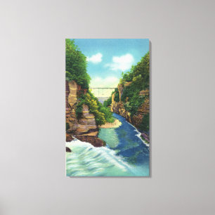 Lienzo Vista de la garganta del arroyo otoñal