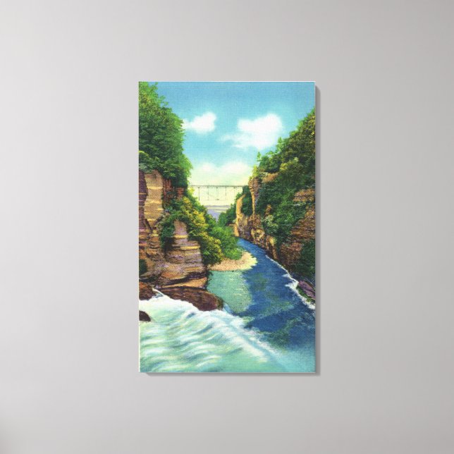 Lienzo Vista de la garganta del arroyo otoñal (Anverso)