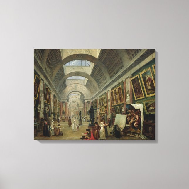 Lienzo Vista de la Gran Galería del Louvre, 1796 (Anverso)