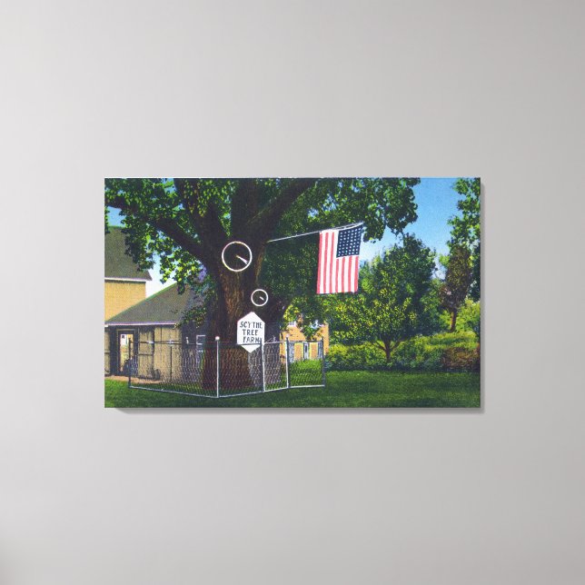 Lienzo Vista de la histórica granja Scythe Tree (Anverso)