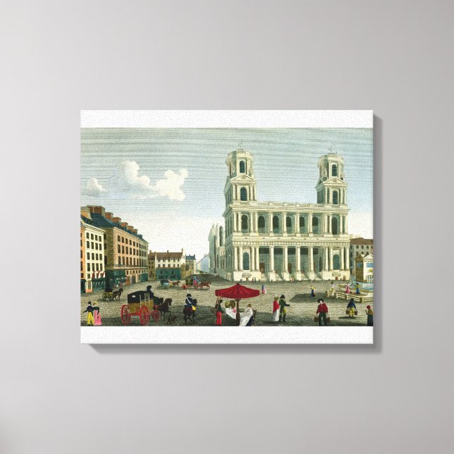 Lienzo Vista de la iglesia de Saint-Sulpice (Anverso)