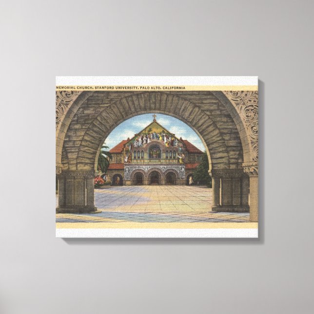 Lienzo Vista de la Iglesia Memorial, Stanford U. (Anverso)