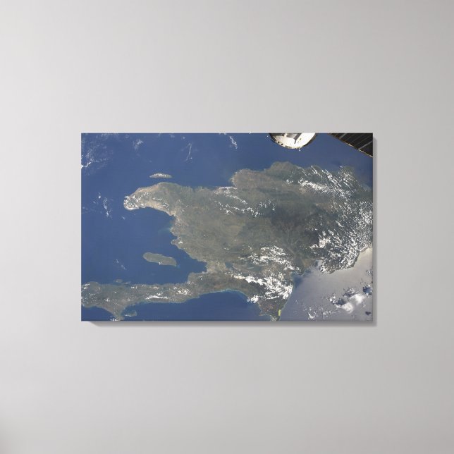 Lienzo Vista de la isla caribeña de La Española (Anverso)