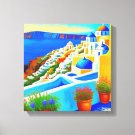 Lienzo Vista de la isla de Santorini