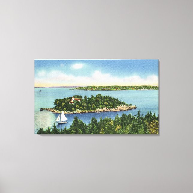 Lienzo Vista de la Knob de Pumkin y Long Island (Anverso)