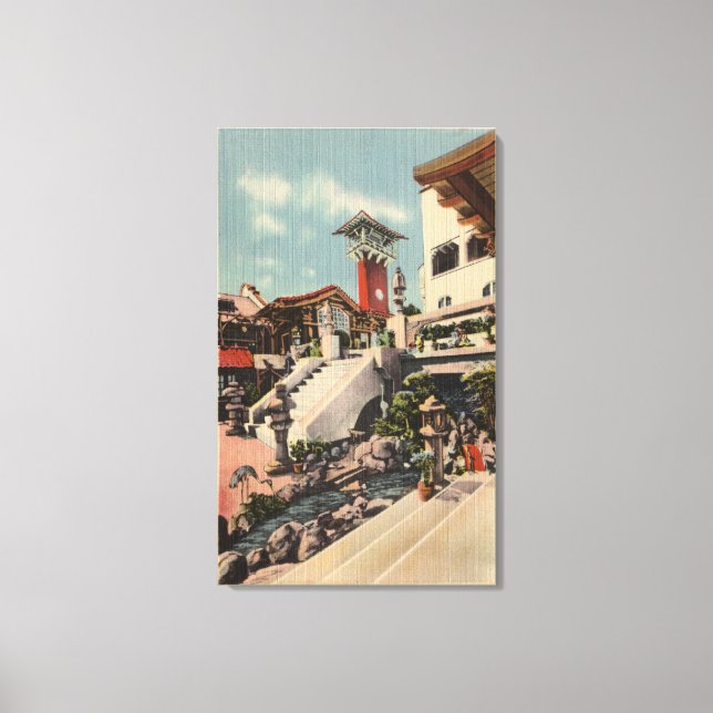 Lienzo Vista de la Mission Inn & Oriental Court (Anverso)