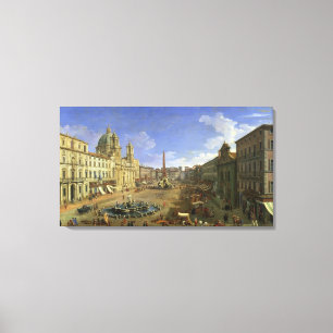 Lienzo Vista de la plaza Navona, Roma