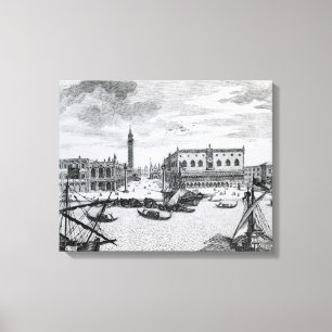 Lienzo Vista de la plaza San Marco del Bacino, Venecia