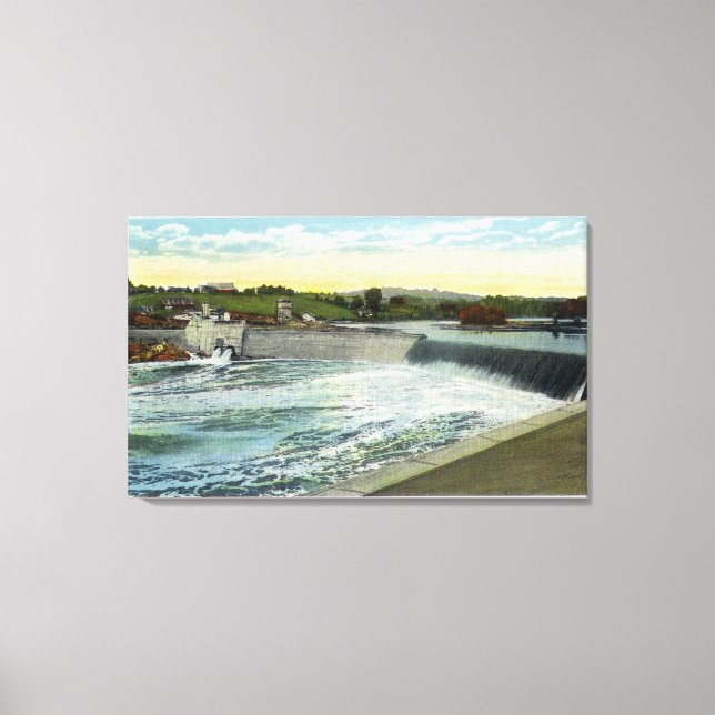 Lienzo Vista de la presa de Libby-Dingleys (Anverso)