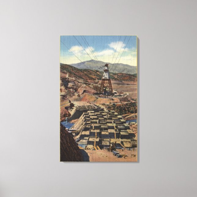 Lienzo Vista de la presa de Shasta (Anverso)