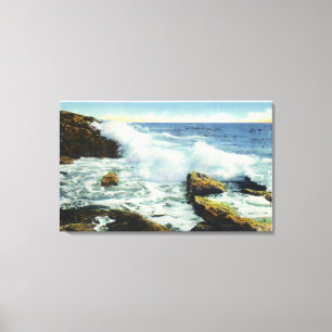 Lienzo Vista de la resaca en el punto del océano