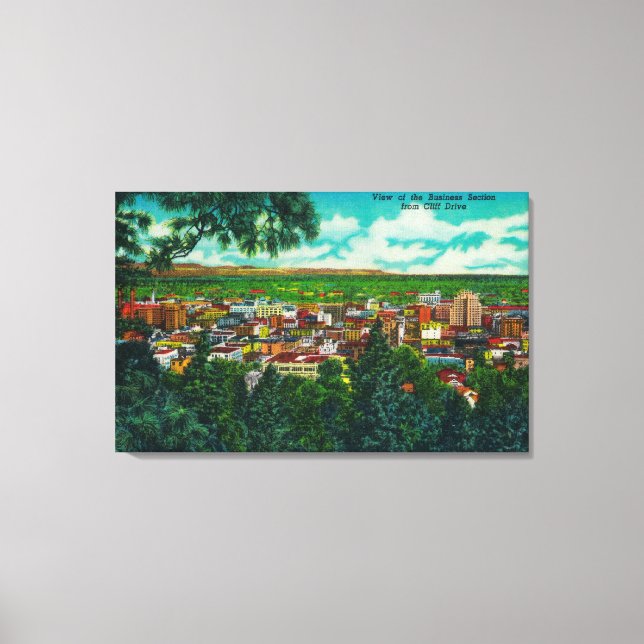 Lienzo Vista de la sección de negocios desde la unidad Cl (Anverso)