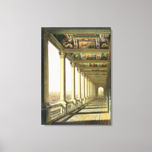 Lienzo Vista de la tercera logia del piso en el Vatican,