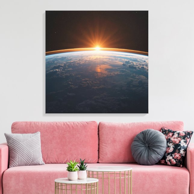 Lienzo Vista de la Tierra desde el Espacio | Astronauta d (Insitu (Sala de estar))