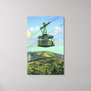 Lienzo Vista de la tranvía del Mt del cañón que ascien