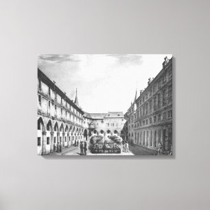 Lienzo Vista de la yarda de los hombres en el