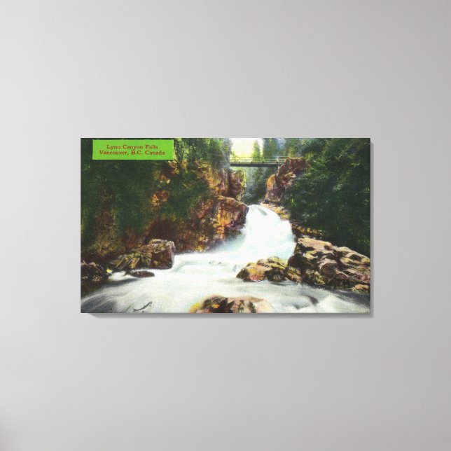 Lienzo Vista de las cataratas del cañón de Lynn (Anverso)