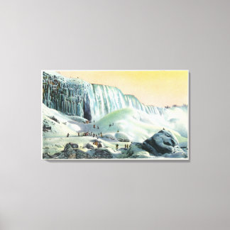 Lienzo Vista de las cataratas norteamericanas en invierno