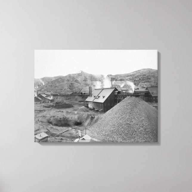 Lienzo Vista de las "Obras de Homestake" de una fábrica m (Anverso)