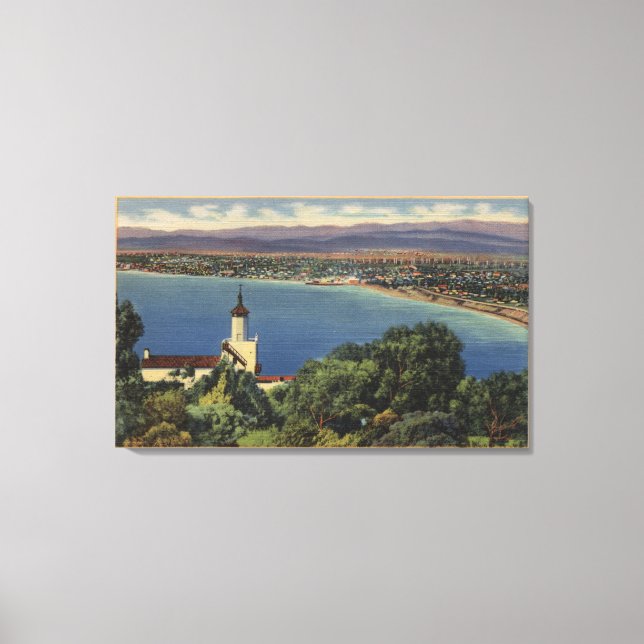 Lienzo Vista de las playas de Redondo y Hermosa, Californ (Anverso)