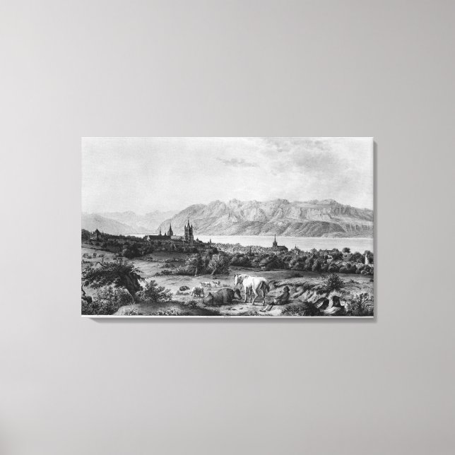 Lienzo Vista de Lausana (Anverso)