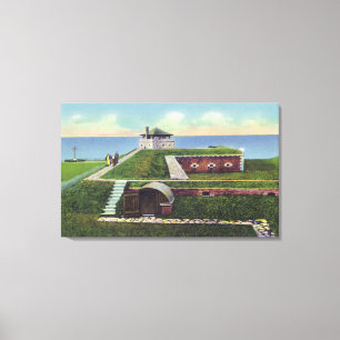 Lienzo Vista de los cuartos del oficial en castillo