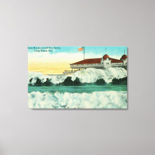 Lienzo Vista de los rompientes gigantes y el solárium