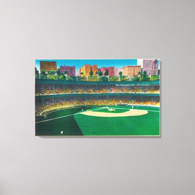 Lienzo Vista de los terrenos del poloNueva York, Nueva Yo (Anverso)