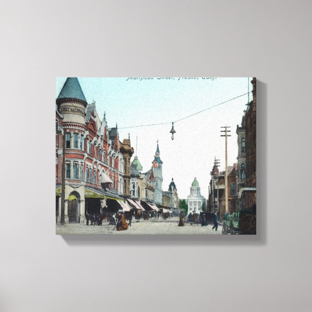 Lienzo Vista de Mariposa StreetFresno, CA (Anverso)