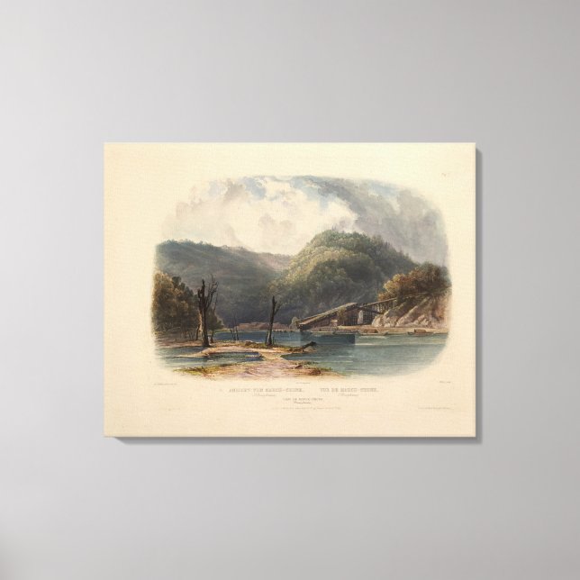 Lienzo Vista de Mauch-Chunk Pennsylvania por Karl Bodmer (Anverso)