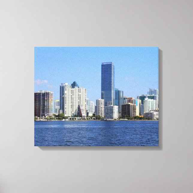 Lienzo Vista de Miami Skyline (Anverso)