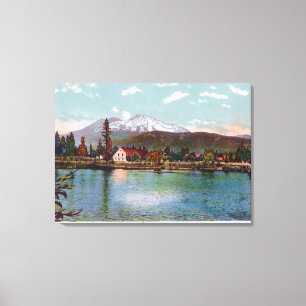 Lienzo Vista de Mt. Shasta del criadero de los pescados