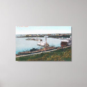 Lienzo Vista de naves en el DockSt. Michael, AK