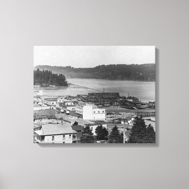 Lienzo Vista de North Bend, Fotografía de Oregon (Anverso)