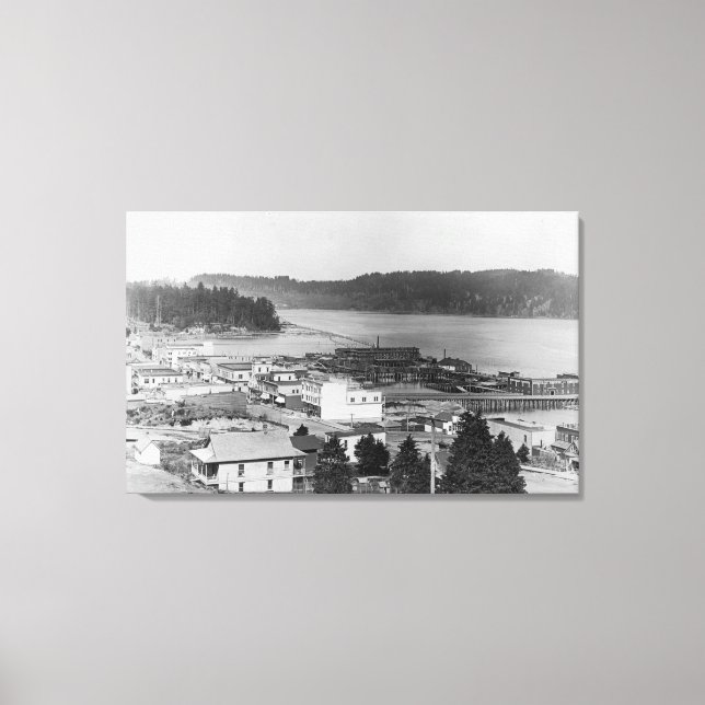 Lienzo Vista de North Bend, Fotografía de Oregon (Anverso)