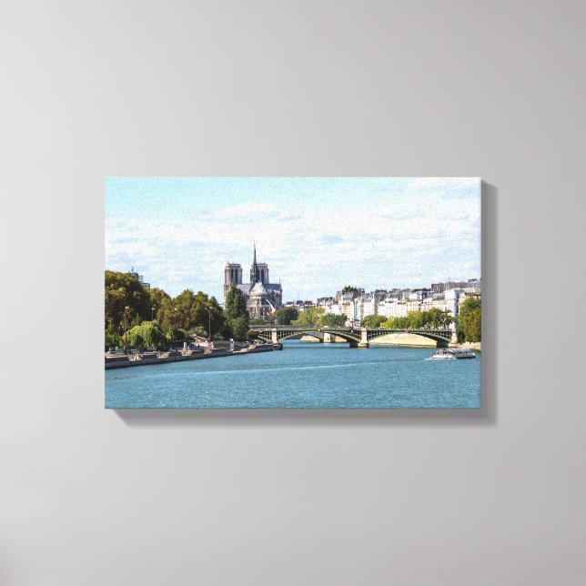 Lienzo Vista de Notre Dame de París desde Pont d'Austerli (Anverso)