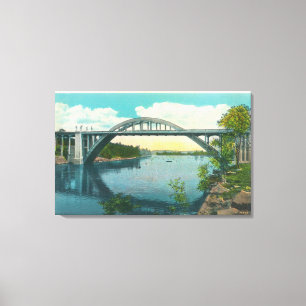 Lienzo Vista de nuevo puente colgante