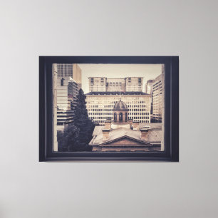 Lienzo Vista de paisajes urbanos de Portland a través de 