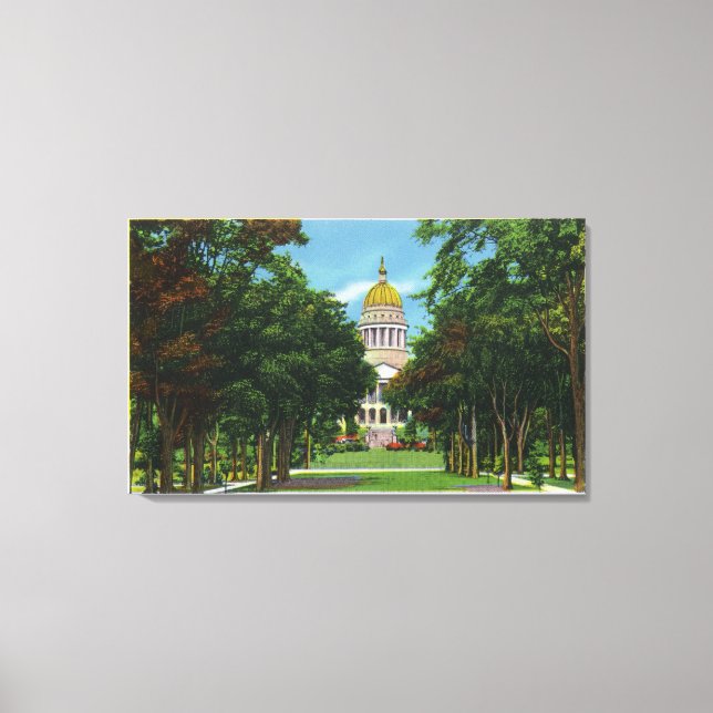 Lienzo Vista de Parque Estatal del Capitolio Estatal (Anverso)