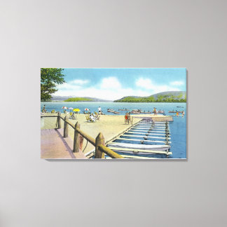 Lienzo Vista de playa y muelle desde Scaroon Manor