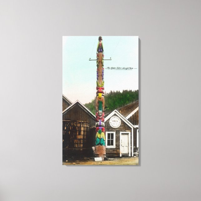 Lienzo Vista de Raven TotempoleWrangell, AK (Anverso)