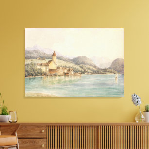 Lienzo Vista de San Wolfgang en el lago Wolfgang Carl Laf