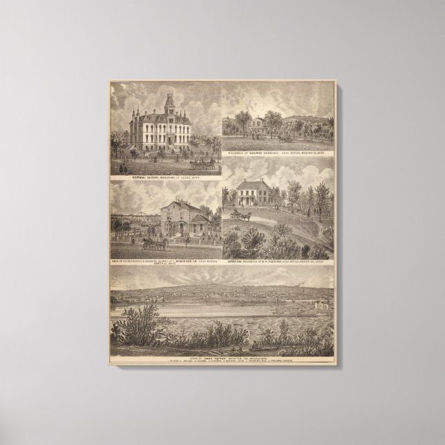 Lienzo Vista de Sauk Rapids, Minnesota (Anverso)