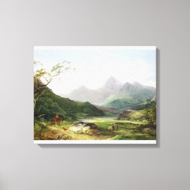 Lienzo Vista de Snowdon desde Capel Curig, 1787 (aceite e (Anverso)
