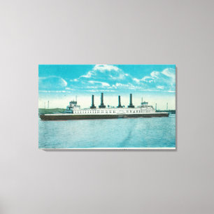 Lienzo Vista de SP Steamer Contra CostaPort Costa, CA