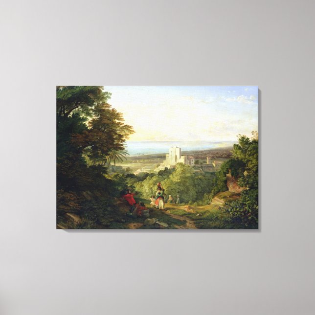 Lienzo Vista de Terracina y Monte Circeo, 1833 (Anverso)