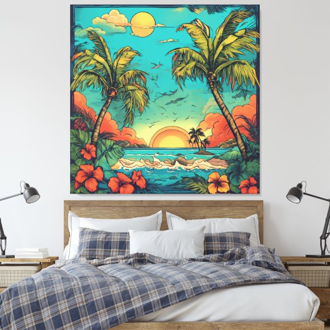 Lienzo Vista de tinta tropical (Insitu(Dormitorio))