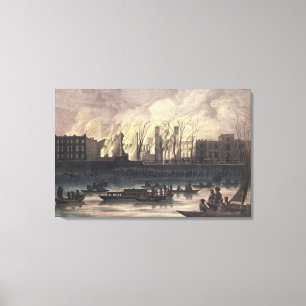 Lienzo Vista de un fuego en el palacio de Whitehall